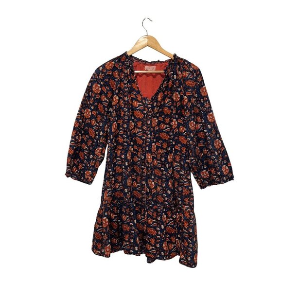 Velvet By Graham Shoshana Printed Floral Boho V-Neck Women's Dress Size Medium - Picture 2 of 9